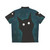 Spooky black cat hawaiian shirt with cat illustration - Back