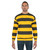 Bee pattern black and yellow striped sweatshirt - men