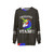 Retro feeling stabby unicorn sweatshirt - hanging