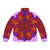 Colorful mandala pattern puffer jacket for women