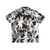White Hawaiian shirt with skull and goat designs