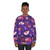 Cheshire Cat inspired fall sweatshirt with purple mushroom design - women