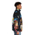 Maker Puffer Jacket featuring a surreal collage art design with psychedelic elements - men side right