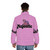 Majestic unicorn puffer jacket in a vibrant pink color with a whimsical unicorn design - men back
