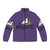 Majestic unicorn puffer jacket with a vibrant rainbow design