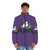 Majestic unicorn puffer jacket with a vibrant rainbow design - men front