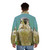 Majestic peregrine falcon puffer jacket with detailed plumage and wing design - men back