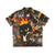 Magical cat behemoth design on a vibrant Hawaiian shirt