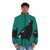 Magpie-inspired puffer jacket with black and white color scheme - men front