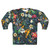 Exotic floral garden sweatshirt with botanical and tropical design