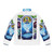Colorful puffer jacket featuring a magical unicorn and art nouveau design - Back