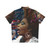 Macy Gray Striped Hawaiian Shirt - Back