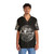 Silver disco ball graphic on a Hawaiian style shirt - People Front