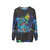 Bag of Tricks Redux Sweatshirt featuring animal, tribal, and celestial designs - hanging