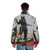 Mad Max Fury Road inspired distressed movie poster puffer jacket - men back
