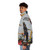 Mad Max Fury Road inspired distressed movie poster puffer jacket - men side left