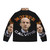 Macron Baldness Puffer Jacket featuring a playful design with political elements - Back