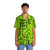 Lime green Hawaiian shirt with snakeskin print pattern - People Front