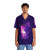 Lilac Wood Hawaiian Shirt with Last Unicorn and Purple Butterfly Design - People Front