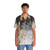 Soft blue gradient cubes geometric pattern Hawaiian shirt - People Front