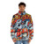 Musha Aleste-inspired puffer jacket with retro videogame cover art - men front