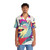 Shiba Inu wearing a colorful Hawaiian shirt - People Front