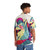 Shiba Inu wearing a colorful Hawaiian shirt - People Back