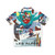 Les Alpes ski poster Hawaiian shirt featuring mountain and winter sports design