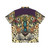 Leopard Queen Hawaiian Shirt with Tropical Floral and Botanical Leaf Accents - Back