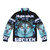 A puffer jacket featuring a cursed cat meme design, perfect for ironic internet culture enthusiasts.
