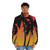 Synthwave Miami Sunset Puffer Jacket - men front