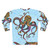 Electric Octopus Sweatshirt with Vibrant Psychedelic Beach Art - Back