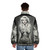 Marilyn Monroe Tattooed Lady Puffer Jacket with Vintage Art Nouveau Design - men back