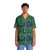 Vibrant green slime pattern Hawaiian shirt with gooey monster print - People Front