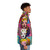 Vibrant puffer jacket featuring a Marilyn Monroe inspired abstract art deco pop art design - men side right