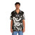 Dark and mysterious black and white Hawaiian shirt with nature inspired graphic illustration - People Front