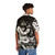 Dark and mysterious black and white Hawaiian shirt with nature inspired graphic illustration - People Back