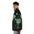Luna and Forester Botanical Puffer Jacket with moon, luna moth, and forester moth design - men side left