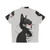Dark cat portrait Hawaiian shirt - Back