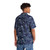 Dark blue Hawaiian shirt with cartoon whale sharks and starry night sky - People Back