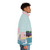 Colorful puffer jacket with geometric patterns, inspired by the iconic Mexican architect Luis Barragan - men side right