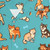 Blue Shiba Inu Hawaiian Shirt with Cute Dog Pattern - Detail