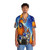 Blue Mandelbrot fractal design on a Hawaiian shirt - People Front