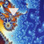 Blue Mandelbrot fractal design on a Hawaiian shirt - Detail
