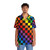 Checkered Rainbow Black Hawaiian Shirt - People Front