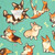 Jolly Corgis Green Hawaiian Shirt - Detail