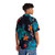 Sea turtle Hawaiian shirt with colorful watercolor flowers and aqua blue background - People Back