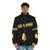 A puffer jacket featuring a Lost Highway movie poster design with David Lynch themes. - men front