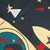 Laika the Soviet Space Dog on a Hawaiian Shirt with Sputnik and Rockets - Detail