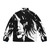 Lord of Dream Shadow Puffer Jacket featuring a black and white design inspired by Neil Gaiman's Sandman comics - Back